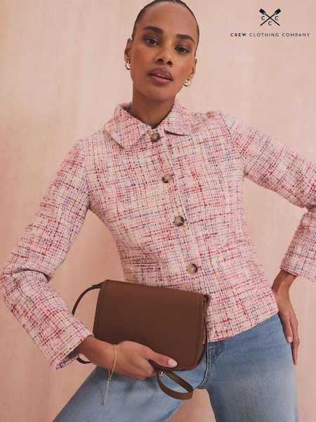 Crew Clothing Company Pink Classic Textured Jacket (F40425) | £129