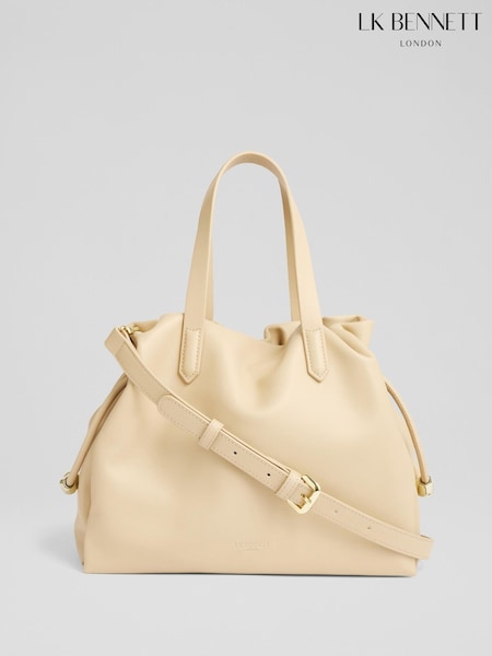 LK Bennett Natural Selina Light Leather Bead Tote (F40462) | £249