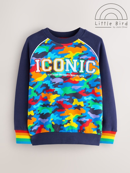 Little Bird by Jools Oliver Navy Rainbow Iconic Camo Sweatshirt (F40605) | £22 - £28