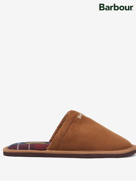 Barbour® Brown Tartan Everitt Slippers (F40727) | £40