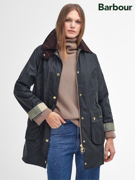 Barbour® Green Long Beadnell Wax Jacket (F40729) | £279