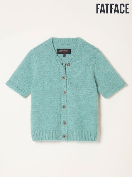 FatFace Elsie Light Teal Fluffy Cardigan (F40806) | £59