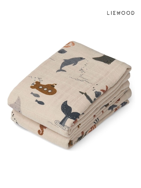 Liewood Natural Lewis Muslin Cloth 2 Pack (F40889) | £18