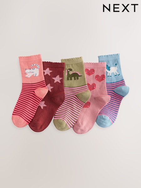 Multi Colour Cotton Rich Character Ankle Socks 5 Pack (F40962) | £7.50 - £9.50