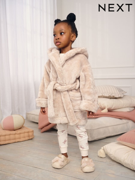 Cream Soft Touch Fleece Dressing Gown (9mths-16yrs) (F41005) | £14 - £25