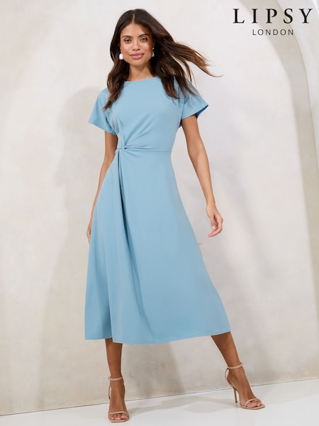 Lipsy Blue Knot Side Midi Dress (F41039) | £49