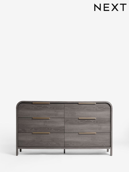 Dark Natural Mia Oak Effect 6 Drawer Wide Chest of Drawers (F41147) | £499