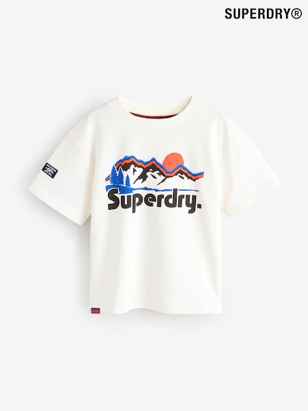 Superdry Off White Workwear Printed Cotton T-Shirt (F41188) | £0