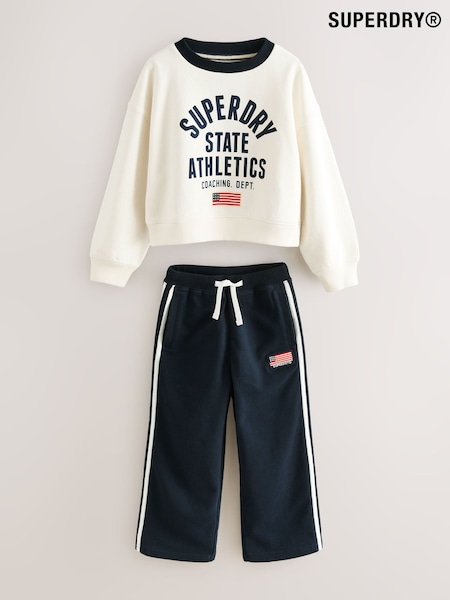 Superdry White Navy Sweat Set (F41266) | £40 - £44