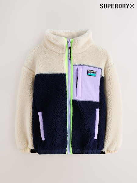 Superdry Purple Borg Zip Through Jacket (F41282) | £44 - £46