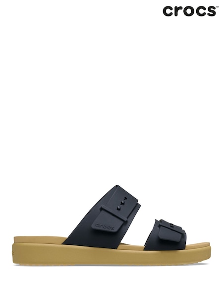 Crocs Tan Brown Brooklyn Buckle Low Sandals (F41335) | £50
