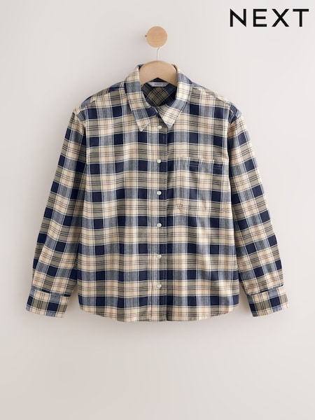 Neutral/Navy Check Long Sleeve Shirt (F41379) | £28