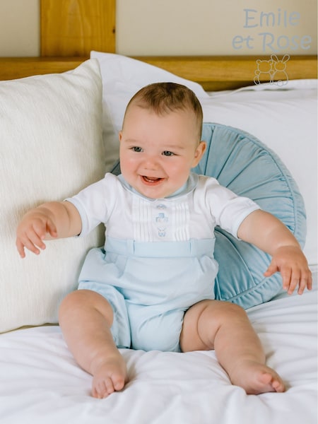 Emile Et Rose Romper With Pretty Knit Lace Yoke & Sleeves (F41438) | £39