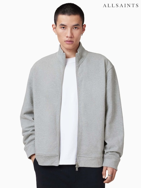 AllSaints Grey Carson Track 100% Organic Cotton Jacket (F41471) | £149