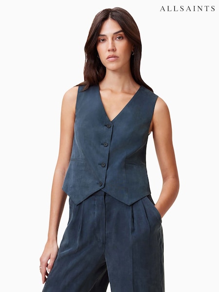 AllSaints Blue Averie Ten Waistcoat (F41479) | £159