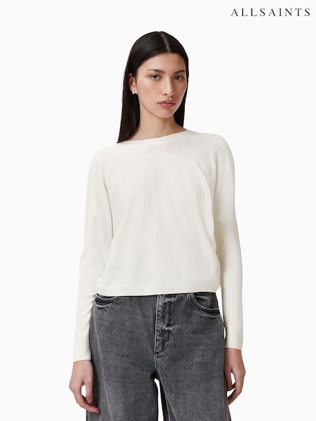 AllSaints White Julieana Wrap Jumper (F41492) | £129