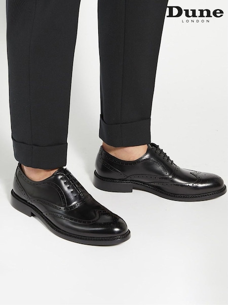 Dune London Black Wide Fit Solihull Oxford Shoes (F41537) | £139