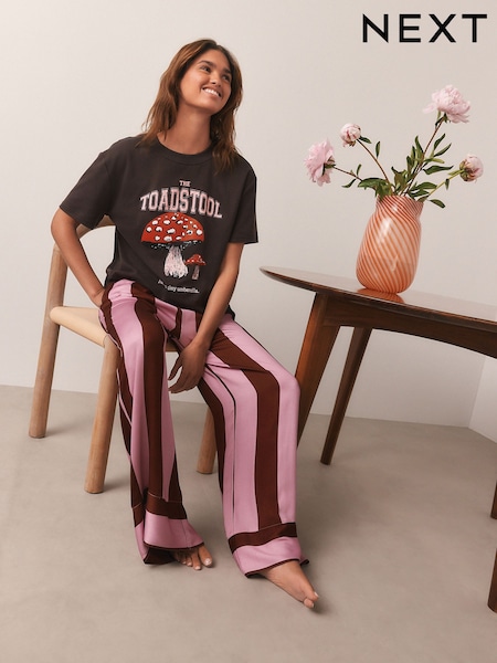 Pink/Red Toad Stripe Short Sleeve Pyjamas (F41580) | £38