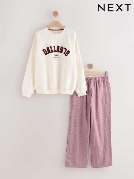 Red Check Sweatshirt and Flannel Pyjamas Set (F41584) | £38