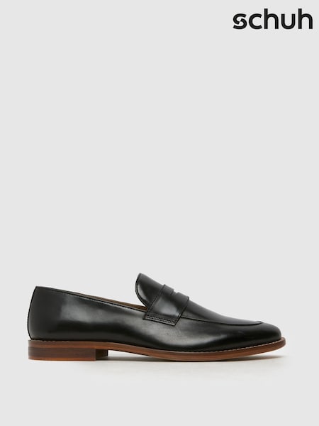 Schuh Rune Leather Black Loafers (F41605) | £55