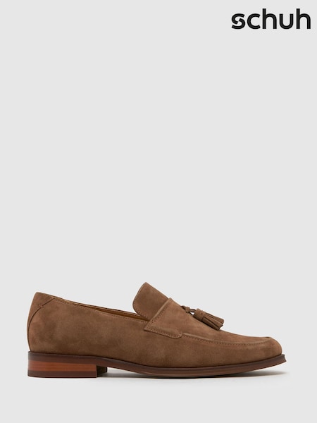 Schuh Ronen Suede Brown Loafers (F41610) | £55