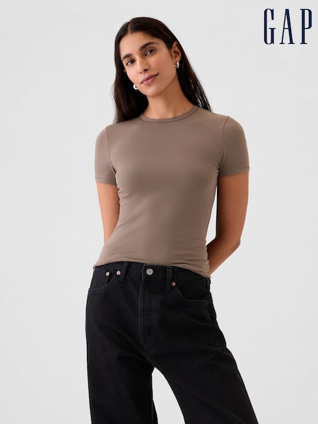 Gap Brown CloseKnit Jersey Short Sleeve Crew Neck T-Shirt (F41628) | £14