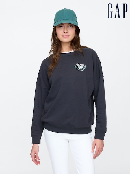 Gap Black Logo Oversized Crew Neck Sweatshirt (F41657) | £24