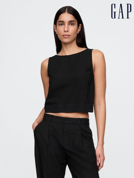 Gap Black Heavyweight Linen-Blend Shell Vest (F41687) | £35