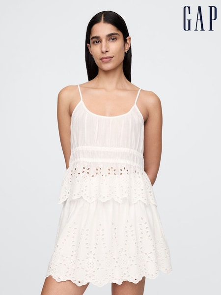 Gap White Smocked Cami Top (F41689) | £24