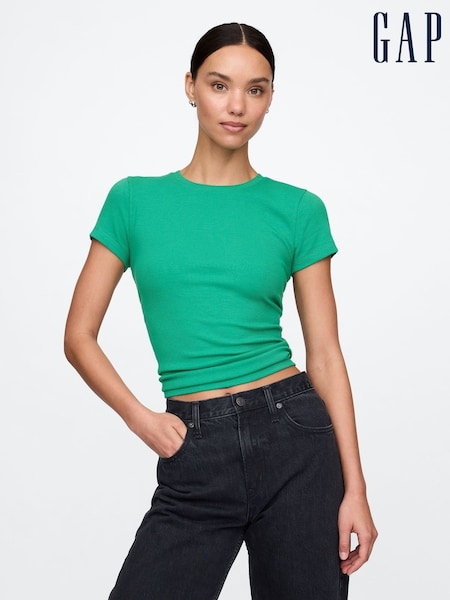 Gap Green Modern Rib Cropped T-Shirt (F41706) | £16