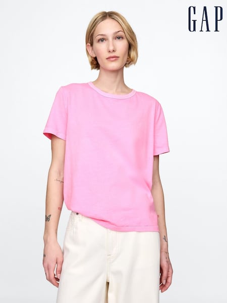 Gap Pink Crew Neck Vintage Short Sleeve T-Shirt (F41729) | £18
