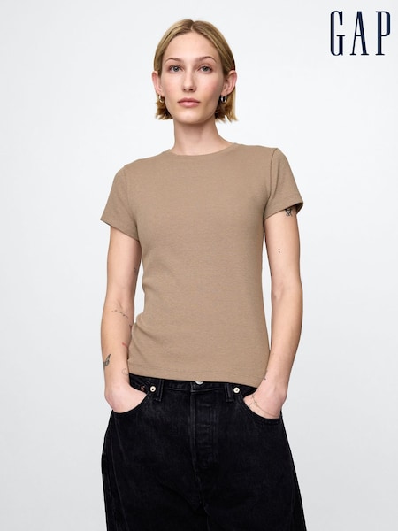 Gap Brown Modern Rib Cropped T-Shirt (F41766) | £16