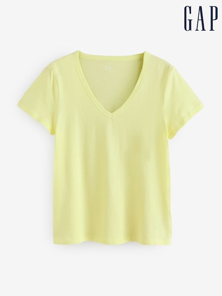Gap Yellow V-Neck Favourite Cotton Short Sleeve T-Shirt (F41784) | £12