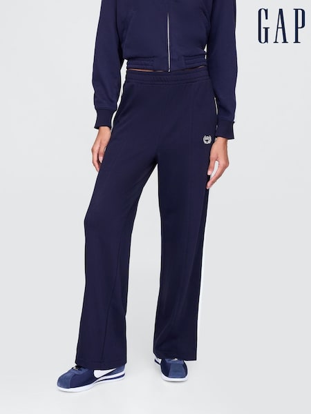 Gap Navy Blue Logo Vintage Fleece-Lined Wide Leg Joggers (F41785) | £35