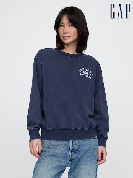 Gap Navy Blue Vintage Soft French Terry Logo Sweatshirt (F41809) | £45