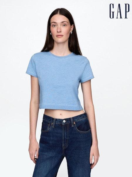 Gap Blue Cotton Cropped T-Shirt (F41832) | £10
