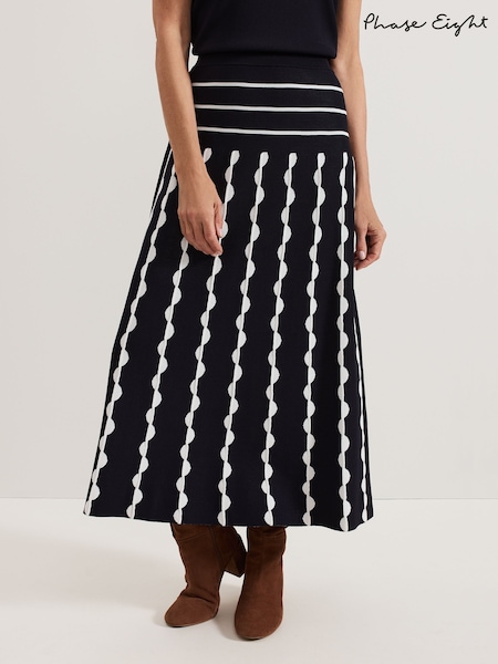 Phase Eight Black Liz Scallopped Skirt (F41858) | £99
