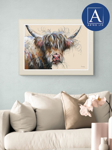 Artko Cream Lookin At Moo by Ashley Saunders Framed Art (F41931) | £89.50