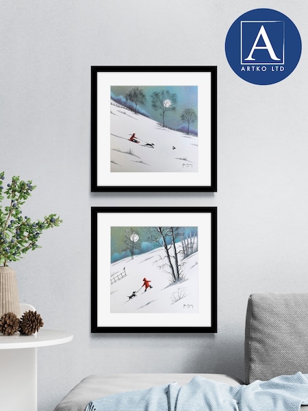 Artko Black Sliding Stars Set of 2 by Adam Barsby Framed Art (F41937) | £85