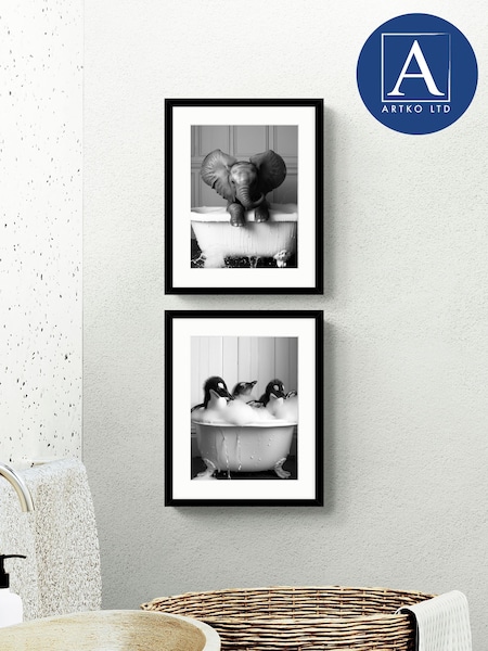 Artko Black Bathroom Joy Set of 2 By Moonshine Pirnts Framed Art (F41953) | £50