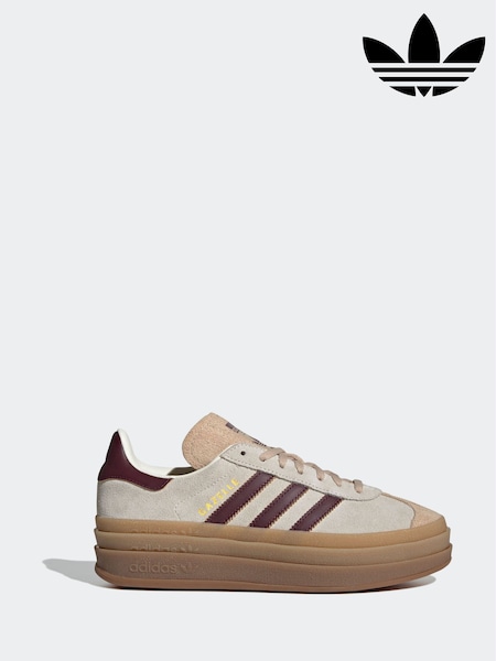 adidas Originals Beige/Red Gazelle Bold W Trainers (F41980) | £95