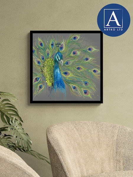 Artko Black Proud As A Peacock by Louise Luton Framed Art (F41982) | £65