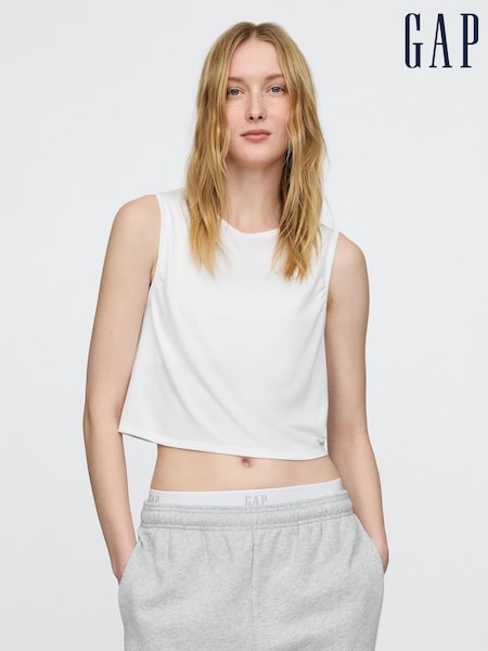 Gap White Breathe Cropped Muscle Vest (F42018) | £16
