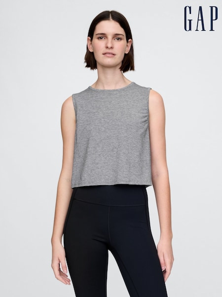 Gap Grey Breathe Cropped Muscle Vest (F42050) | £16