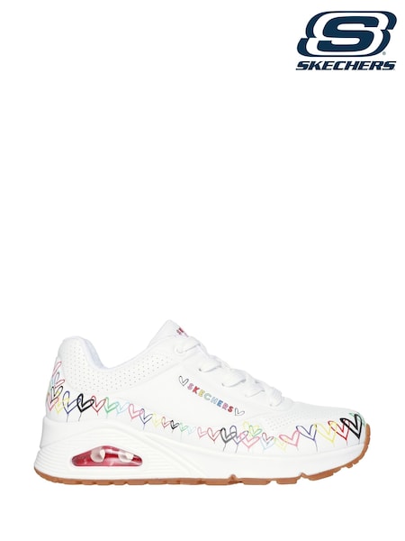 Skechers White UNO Love All Around Trainers (F42149) | £89
