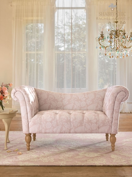 Shabby Chic by Rachel Ashwell® Stippled Pink Delilah Loveseat Sofa Accent Chair (F42293) | £699