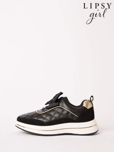 Lipsy Black Bow Detail Runner Trainers (F42302) | £28 - £32