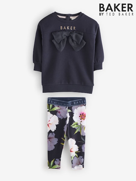 Baker by Ted Baker Longline Bow Sweat Tops & Leggings Set 2 Piece (F42325) | £33 - £38