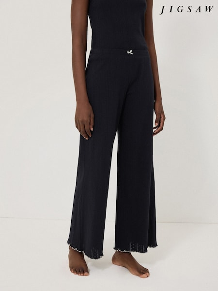 Jigsaw Blue Pointelle Trousers (F42373) | £59