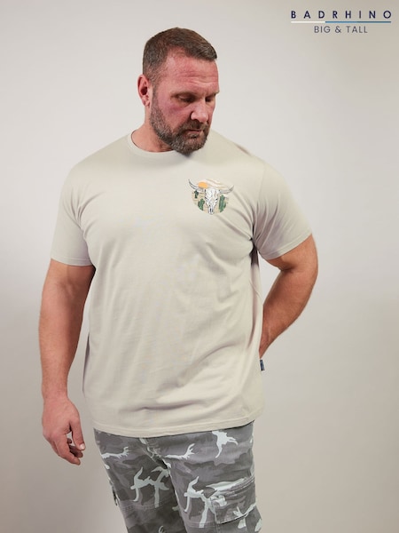 BadRhino Big & Tall White Cow Skull 100% Cotton T-Shirt (F42516) | £19